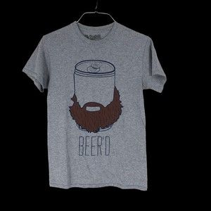 Men’s Funny Graphic Beer’D T-Shirt SZ S